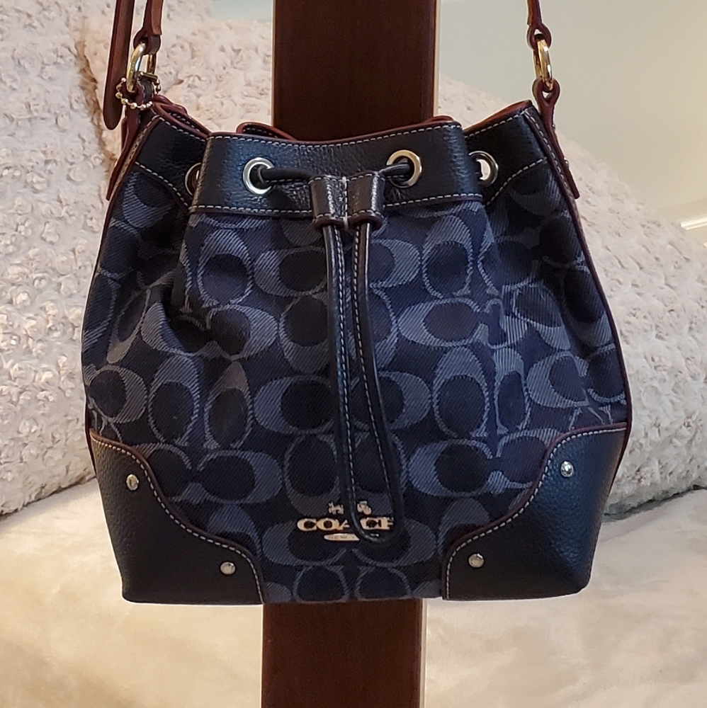 Coach Blue Signature Bucket Bag